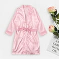 thumbnail image 2 of Hvyesh Pink Robes for Women Short Long Sleeve Stripe Nightdress Lingerie Robes Comfy Thigh Length Spa Robe Loose Sleepwear Pajamas, 2 of 8