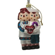 Holiday Ornament Retro Doll Glass Raggedy  Ann Andy Christmas Go4216