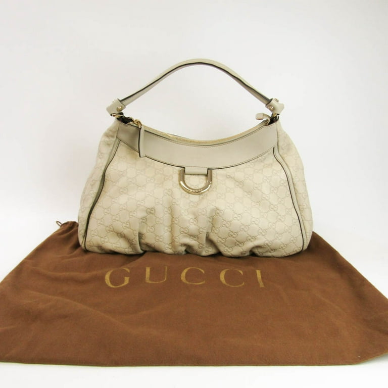Authenticated Used Gucci Guccissima Abbey 189833 Women's Leather Shoulder  Bag Ivory 