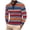 Red, variant on Maean Men Striped Shirts Collared Long Sleeve Pullover Tops Classic Buttons Neck Basic Golf Shirt