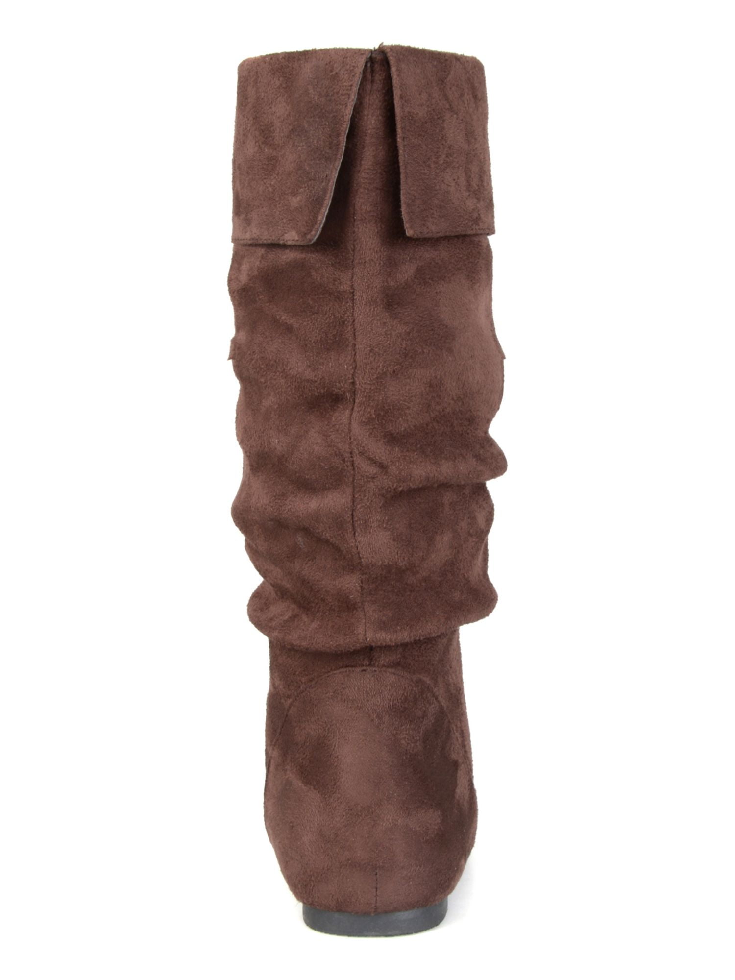 Women s Journee Collection Shelley 3 Knee High Slouch Boot Brown Faux Suede 10 M Walmart