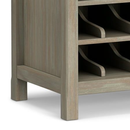 Simpli Home - Avalon High Storage Wine Rack Cabinet - Distressed Grey