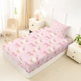 thumbnail image 4 of Erosebridal Cute Bowknot Twin Sheet Sets,Farm Animal Kawaii Duck Bedding For Girls 3-Piece, 4 of 6