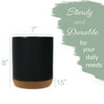 thumbnail image 2 of Glossy X-Large Ceramic Stoneware Cork Bottom Kitchen Utensil Holder, Black, 2 of 5
