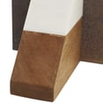 thumbnail image 4 of DecMode 4" Triangle Geometric Brown Wood Bookends with White Marble Tops (Set of 2), 4 of 11