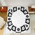 thumbnail image 5 of Castle Fairy Groovy Flower 4 Pieces Queen Sheet Sets for Teenagers,Black White Ultra Soft Flat Sheet,Geometric Plaid Queen Fitted Sheet,Breathable Home Decor, 5 of 7