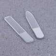 thumbnail image 2 of Shisuyan 2pcs Professional Crystal Nail File Glass Double Sided Emery Board Nail Polish Tool (Short Pointed End with Mirror + Short Flat Head with Mirror), 2 of 8
