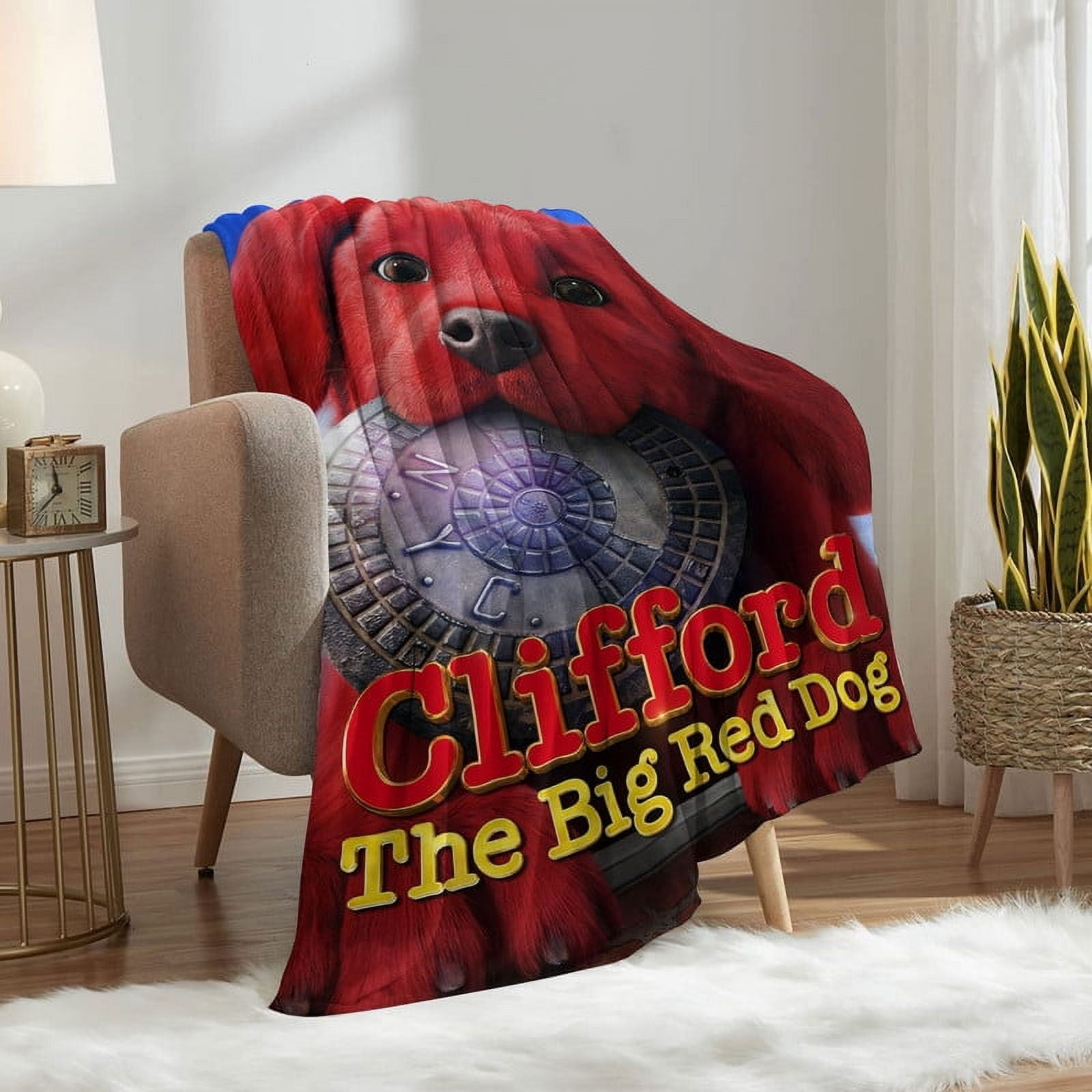 Clifford The Big Red Dog Throw Blanket Gifts for Fans Lover Girls Boys Women Present Hoodie Him Bed 60"x80"