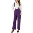 thumbnail image 3 of INSPIRE CHIC Mother's Day Women's Jumpsuits Adjustable Straps Wide Leg Suspenders Overall Jumpsuits XL Dark Purple, 3 of 7