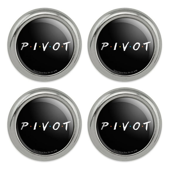 Friends PIVOT Metal Craft Sewing Novelty Buttons - Set of 4