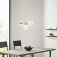 thumbnail image 2 of 3-Light Chandelier with Frosted Glass Globe Bulbs, 2 of 8