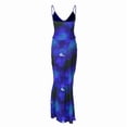 thumbnail image 5 of Maxi Skirt Set Floral Print Halter Top Maxi Skirt Going Out Outfits for Women Blue XS, 5 of 9