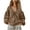 Brown, variant on Women's Deep V Neck Tshirts Ruched Balloon Long Sleeves Tops Casual Spring Summer Loose Fit Oversized Blouse Tops Dark Green XXL