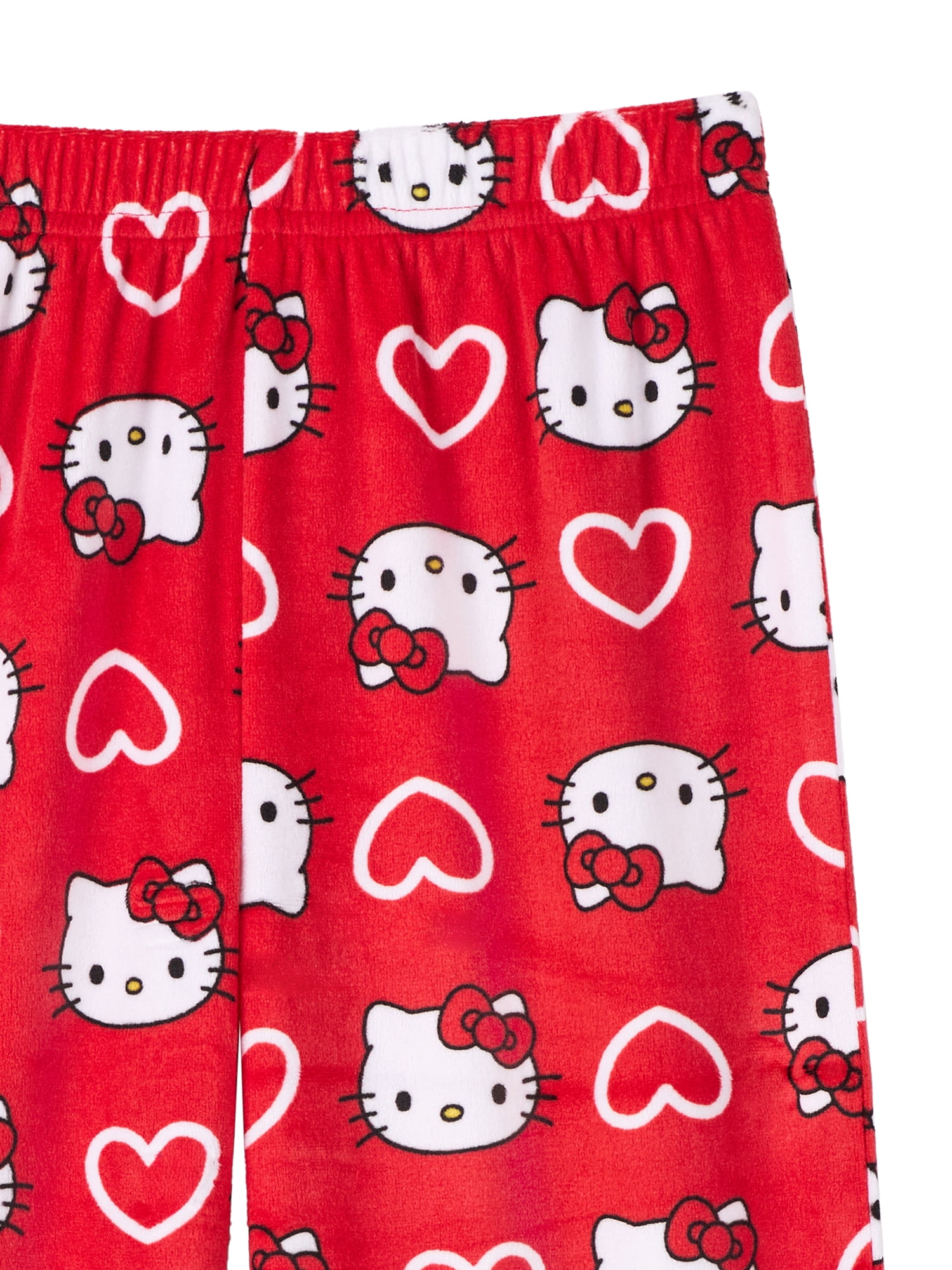 Hello Kitty Girls Valentines Long Sleeve Sleep Top and Pant Pajama Set, 2-Piece, Sizes 4-16
