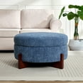 thumbnail image 4 of Euroco Table Basse Ronde Rembourrée, Pouf de Rangement pour Salon, Bleu, 4 of 11