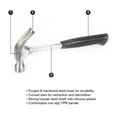thumbnail image 2 of WorkPro 16 Oz Claw Hammer,Tubular Steel Handle, 2 of 6