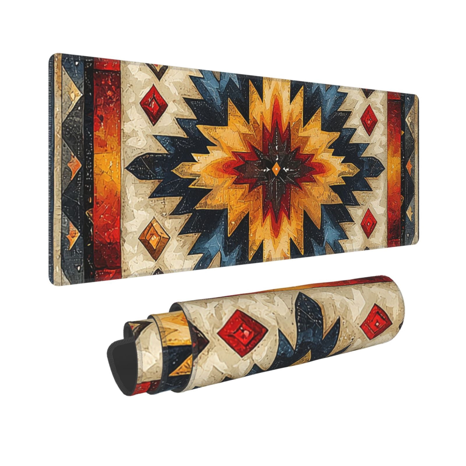Native Southwest Tribal Patterns Art Mouse Pad Extended Large Gaming Mousepad Non-Slip Rubber Big Keyboard Desk Mat 31.5 X 11.8 Inch