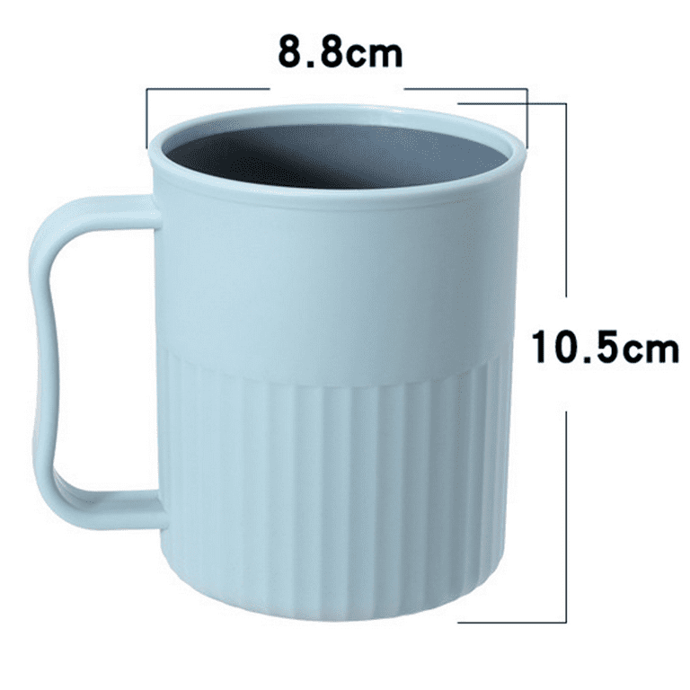 coffee cup 4-piece set, plastic coffee cup set, non-breakable plastic  coffee cup, with handle, BPA-free, reusable plastic cup (dishwasher safe)