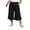 Black, variant on ShomPort Women's Plus Size Capri Drawstring Wide Leg Cropped Palazzo Pants Summer Casual Flowy Pants with Pockets