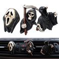 thumbnail image 1 of Paquete de 3 ambientadores para coche con clip para ventilación, aromaterapia para decoración interior de coche, con diseño de esqueleto fantasma de Halloween., 1 of 13