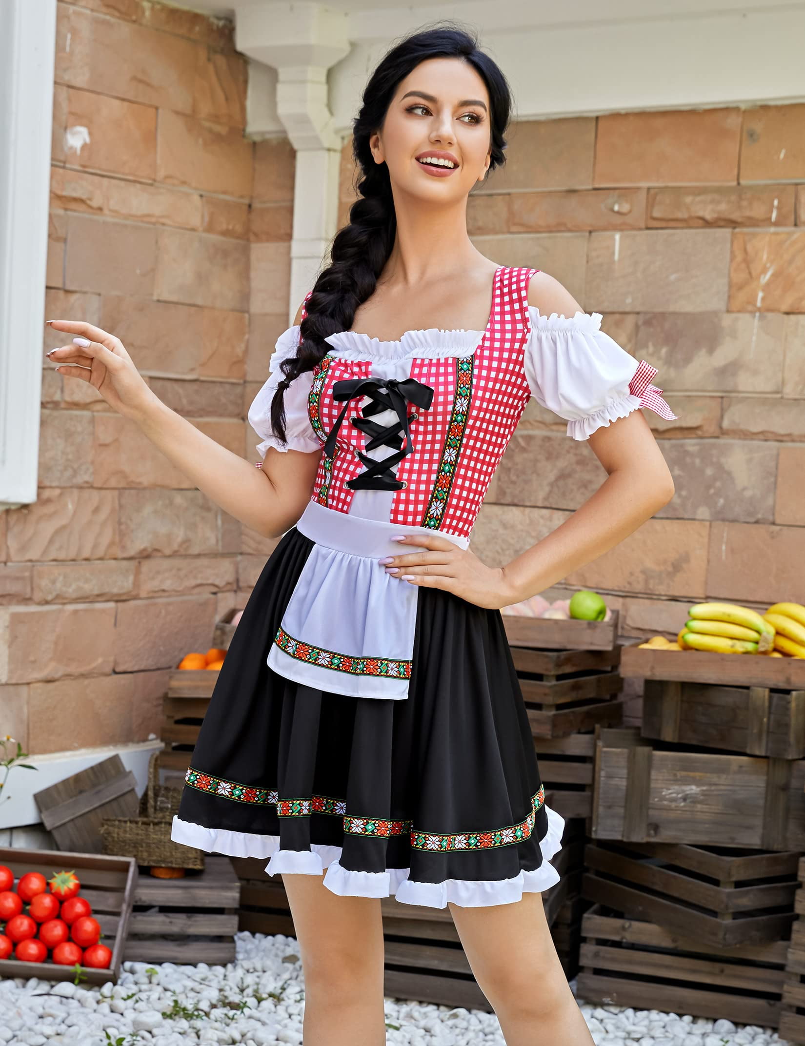 Deluxe Ladies Oktoberfest Costume German Bavarian Beer Maid - Foto 12
