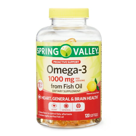 Spring Valley Omega-3 from Fish Oil Softgels, 1000 Mg, 120 (Best Omega 3 Supplement Brand)