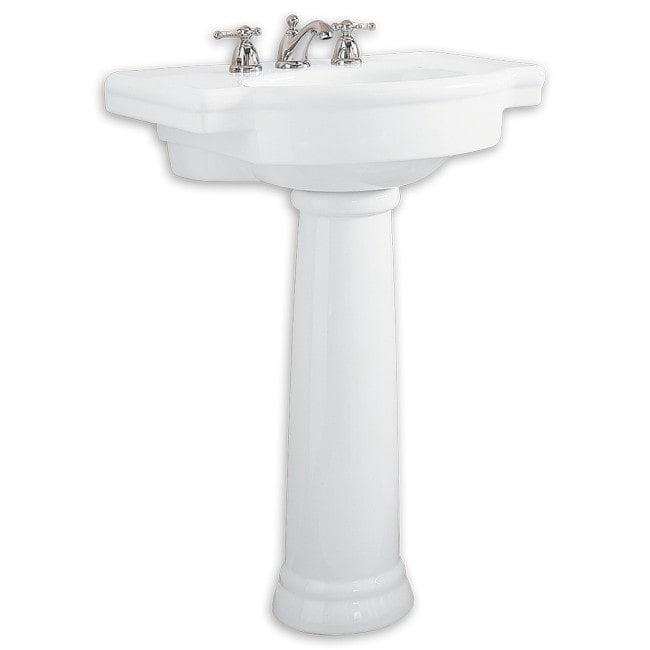 American Standard Retrospect White Fireclay Pedestal Bathroom Sink 0282