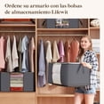 thumbnail image 2 of Lifewit Organizador de Ropa, Cajas Organizadoras para Cl&oacute;sets, Bolsas de Almacenamiento, Guardar Cobijas, Plegable Caja para Mudanza, Ventana Transparente, 60L, 8 Piezas, Gris, 2 of 10