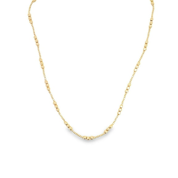 18K Gold Filled 4mm Beaded Chain Necklace (H184)