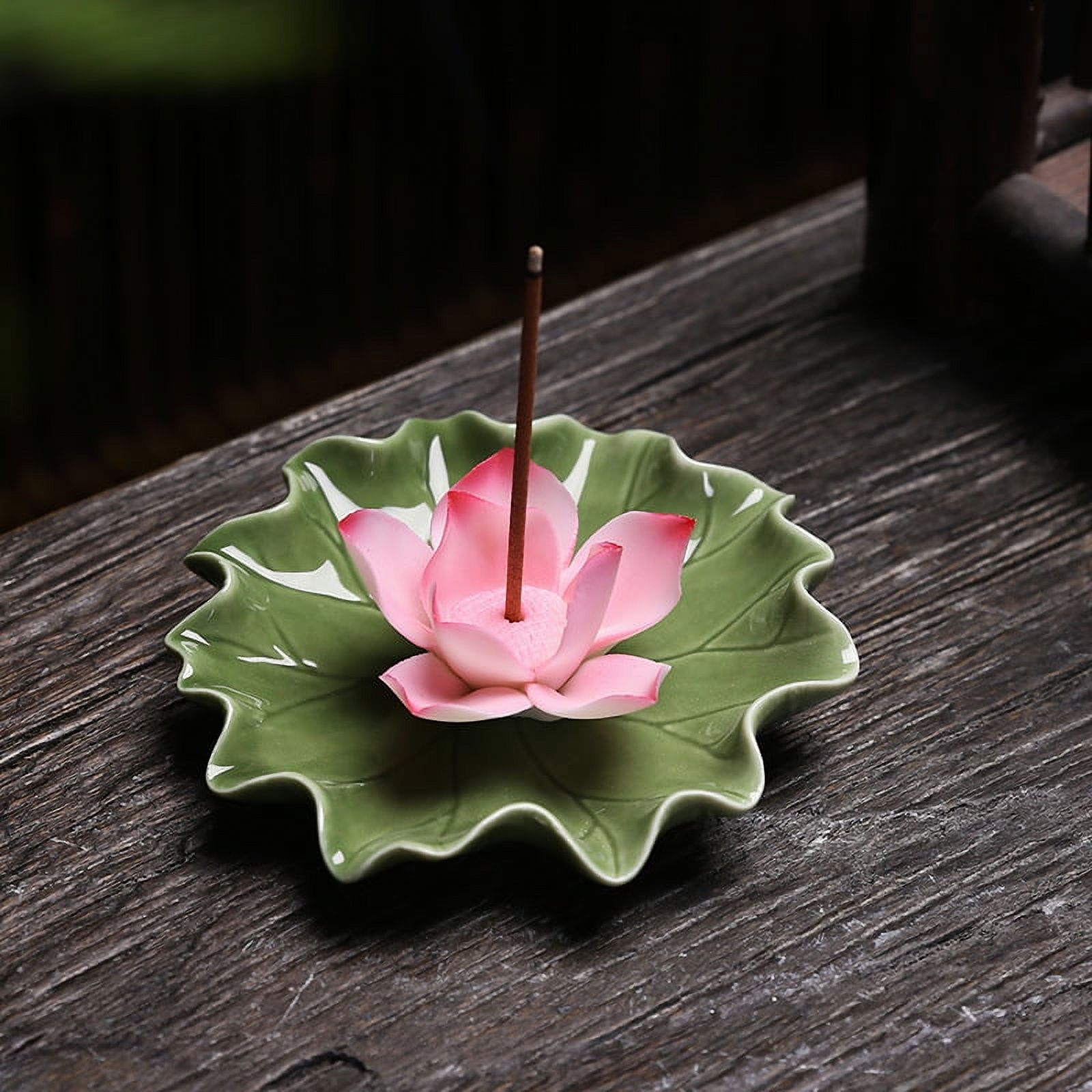 Vorkoi Incense Burner, Ceramic Lotus Sticks Holder, Lotus Flower