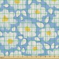 thumbnail image 2 of Ambesonne Floral Fabric by the Yard Upholstery, Happy Pastel Daisy Flowers, 1 Yard, Mustard Pale Sky Blue, 2 of 5