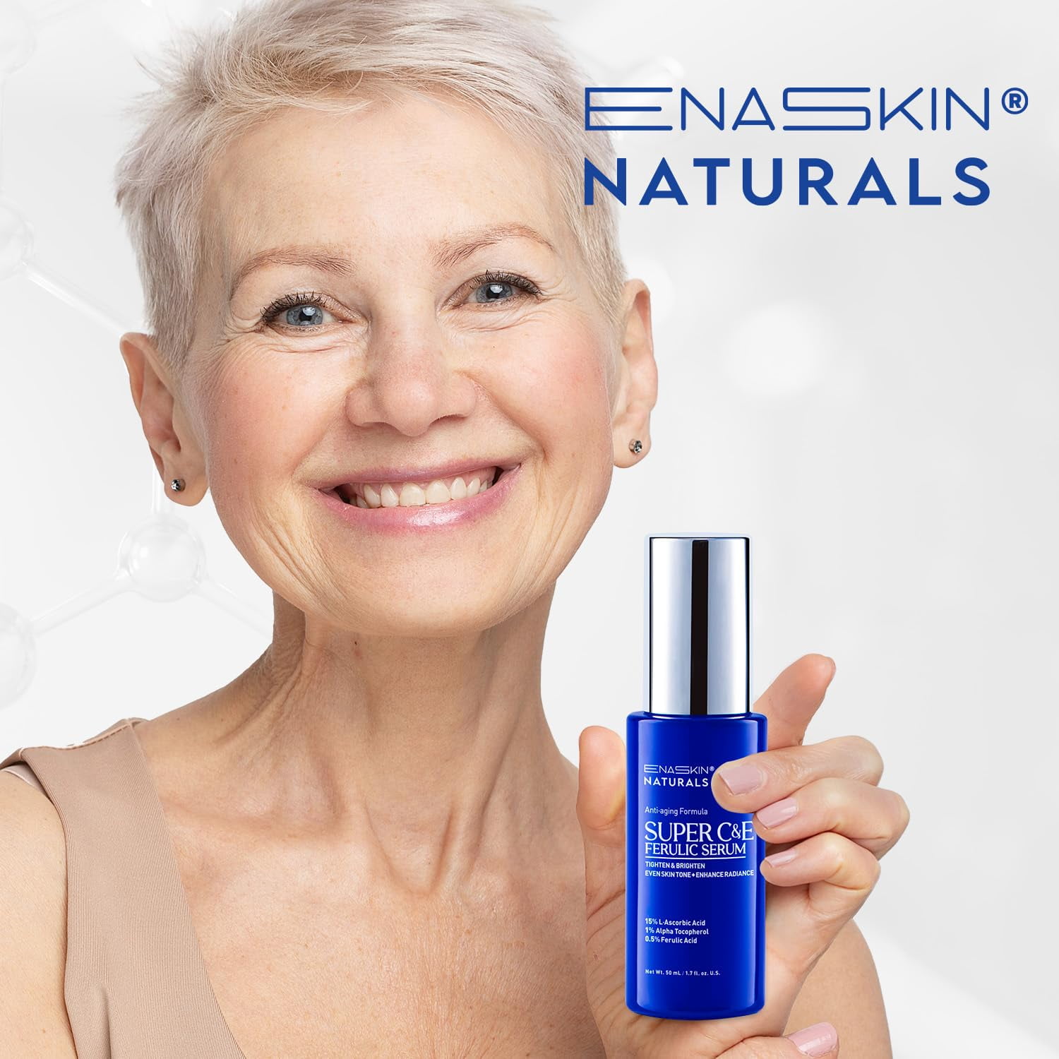 Enaskin Naturals Super C&E Ferulic Face Serum, Women’s Vitamin C Serum for Mature Skin, 1.7 fl oz