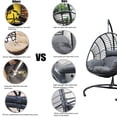 thumbnail image 5 of GORTES Metal Egg Hanging Chair with C-Stand, Black, 5 of 9