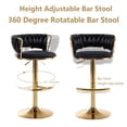 thumbnail image 4 of Juego de taburetes de bar Riknuxi Gold Velvet con respaldo bajo, 4 piezas, negro, 4 of 7