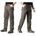 thumbnail image 4 of Uooqdmx Cargo Pants for Men Pantalones De Hombre Multi Pocket Cargo Pants Casual Pants Outdoor Wear Plus Size Loose Straight Leg 8 Bag Pants Chinos Pants Men Army Green 32, 4 of 9