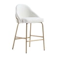 thumbnail image 6 of JERFIT 26 inch Modern White and Gold Counter Stool with Back, PU Leather Bar Stool for Kitchen Island, Breakfast Nook, 275lbs Capacity, 6 of 8