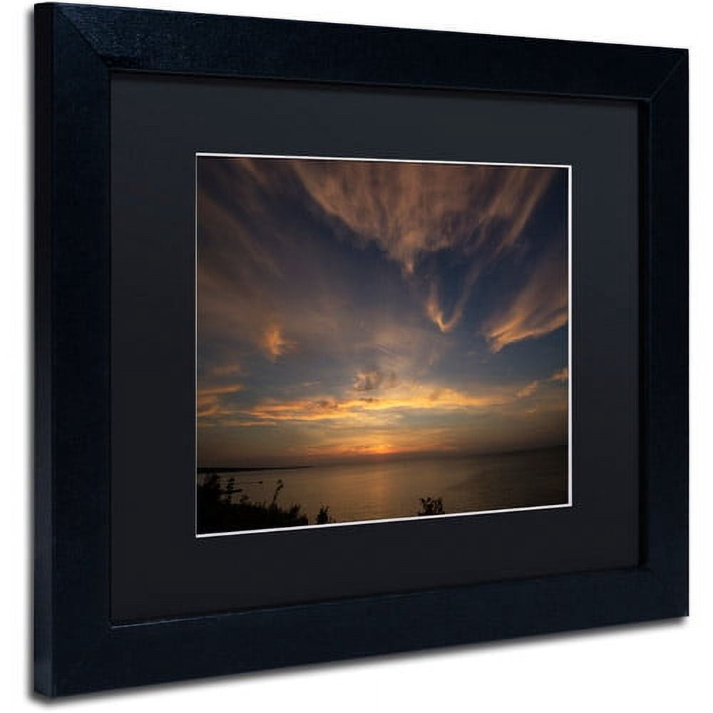 Trademark Fine Art "Another Amazing Sunset on Lake Erie" Canvas Art by Kurt Shaffer Black Matte, Black Frame