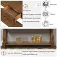 thumbnail image 4 of 63inch Long Wood Console Table with 3 Drawers and 1 Bottom Shelf for Entryway Hallway Easy Assembly Extra-thick Sofa Table (Brown), 4 of 14