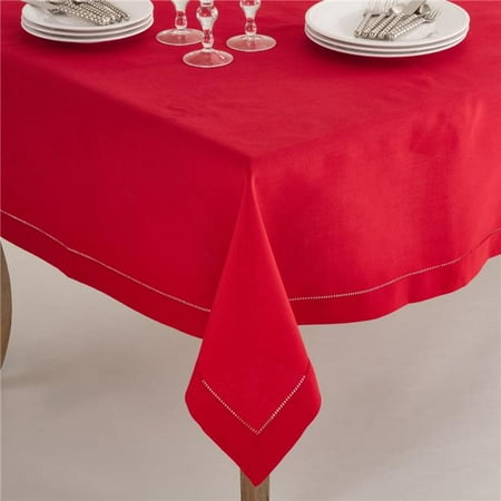 

SARO 6301.R72S 72 in. Square Classic Hemstitch Border Tablecloth Red