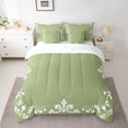 thumbnail image 2 of Feelyou Green Boho Damask Bedding Comforter Set 7pcs, Fashion Mandala Queen Bedding Sets, 2 of 8