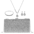 thumbnail image 1 of KAKOWELY juego de joyas de diamantes de imitación para mujer, bolso de mano, collar, pulsera, pendientes, regalo de joyería para boda o novia., 1 of 5