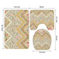 thumbnail image 3 of Pioneer Flower Floral Print Pattern Bathroom Rugs Sets 3 Piece,Toilet Cover Set,Absorbent Non Slip Bathroom Mats Sets with U-Shaped Contour Rug Toilet Rug Set, 3 of 5