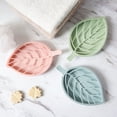 thumbnail image 5 of Kumdkd Leaf-Shaped Plastic Soap Dish Holder, Drainable Soap Box with Holes for Bathroom Kitchen Sink, Blue, 6.9 x 4.1 x 0.8 in, 5 of 6