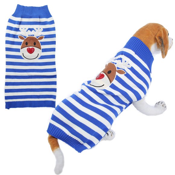 Winter Soft Warm Xmas Cute Dog Clothes for Small Pet Dogs Puppy Stripe Sweater Clothing Outfit