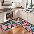 thumbnail image 3 of Kitchen Rugs Sets Of 2,Pink Butterfly Rose Daisy Green Pattern Anti Fatigue Kitchen Mat Rugs Non Slip Washable,Decorative Kitchen Floor Mats for Kitchen,Sink,Laundry,17"x47"+17"x47", 3 of 5