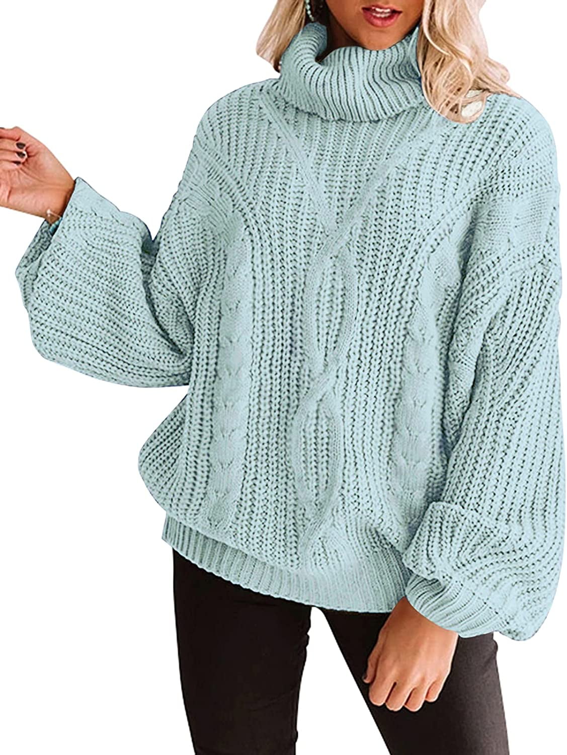 Our Featured Products Women's Turtle Neck Baggy Tops Chunky Knitted ...