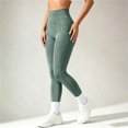 thumbnail image 7 of IUYRTFE Women Solid Color Full Length Yoga Pants High Waist Stretch Workout Leggings for Gym Running Daily Wear, 7 of 7
