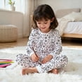 thumbnail image 4 of WOYY Coloring Pajama Sets for Kids Long Sleeve Top Pants Loungewear, 2-Piece, Sizes 2-10, 4 of 7