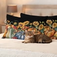 thumbnail image 3 of Yellow Sunflower Pumpkins Outdoor Waterproof Pillow Covers, Black Watercolor Botanical Decorative Rectangle Throw Pillowcase Sofa Cushion Sham for Patio/Couch/Chair, 20"x12" 2 Pack, 3 of 8
