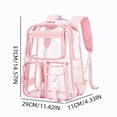 thumbnail image 7 of Transparent Backpack for Women Men, Clear PVC Bookbag Stadium Approved Heavy Duty School Bag with Reinforced Shoulder Straps - Spacious Travel Daypack for Students Teens Adults, Concert, Work, Pink, 7 of 7